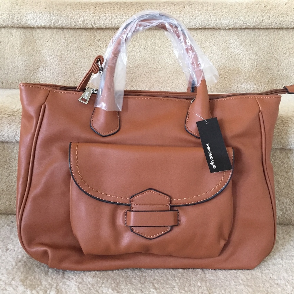 Cognac Brown Large Satchel Tote MoDA Bag